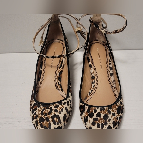 Leather Calf Hair, Pilcro & The Letterpress Women's  Cheeta Print, Strappy Heels - Picture 7 of 13